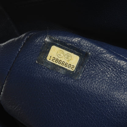 Chanel Washed Caviar Medium Double Flap Blue 8 of 8
