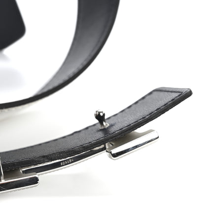 Hermes Epsom Box 32mm Strie H Belt 80 32 White Bleu Indigo 7 of 8