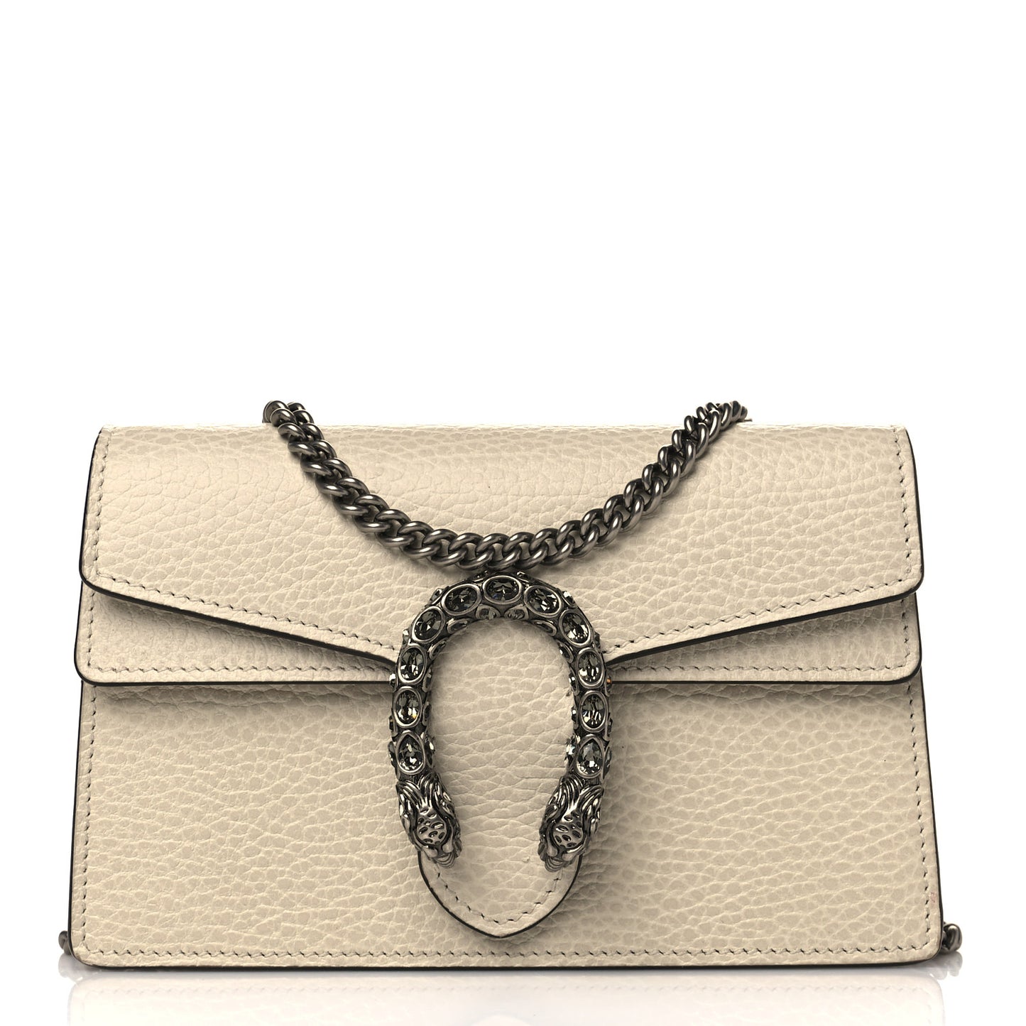 Dollar Calfskin Crystal Super Mini Dionysus Shoulder Bag Mystic White Black Diamond