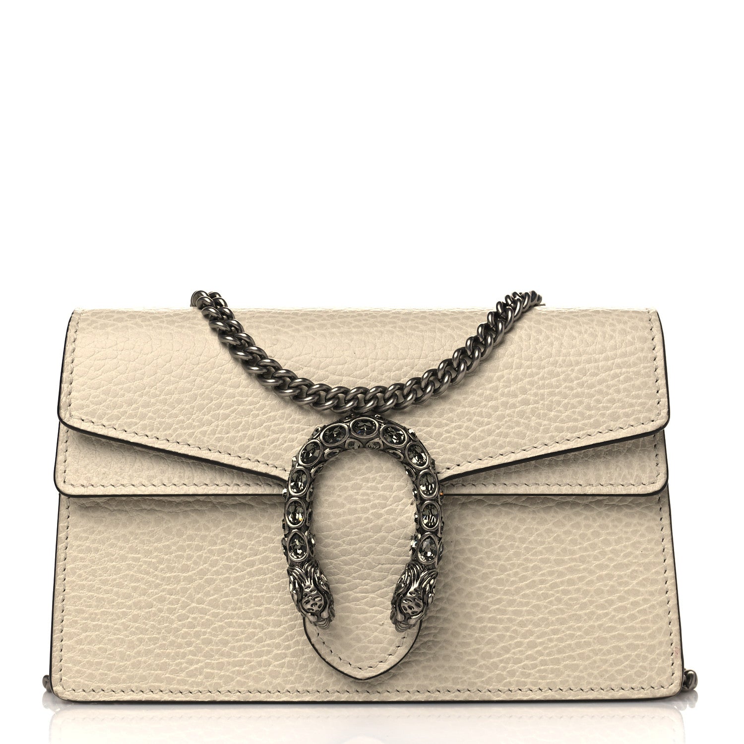 Gucci Dollar Calfskin Crystal Super Mini Dionysus Shoulder Bag Mystic White Black Diamond 1 of 10