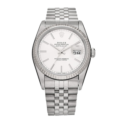 Rolex Stainless Steel 18K White Gold 36mm Oyster Perpetual Datejust Watch Silver 16234 1 of 4