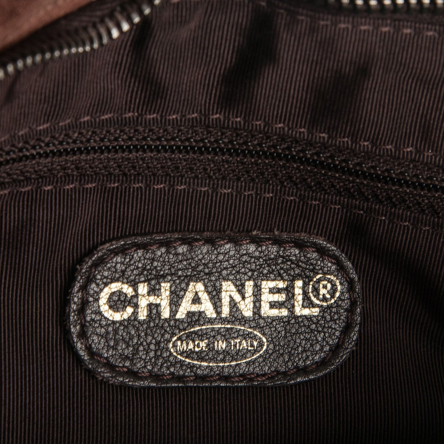 Suede Bekko Chain CC Shopping Tote Dark Brown