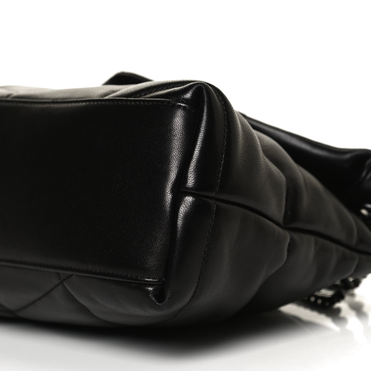 Saint Laurent Lambskin Quilted Small Loulou Puffer Monogram Chain Satchel Black 9 of 9