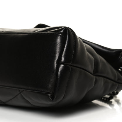 Saint Laurent Lambskin Quilted Small Loulou Puffer Monogram Chain Satchel Black 9 of 9