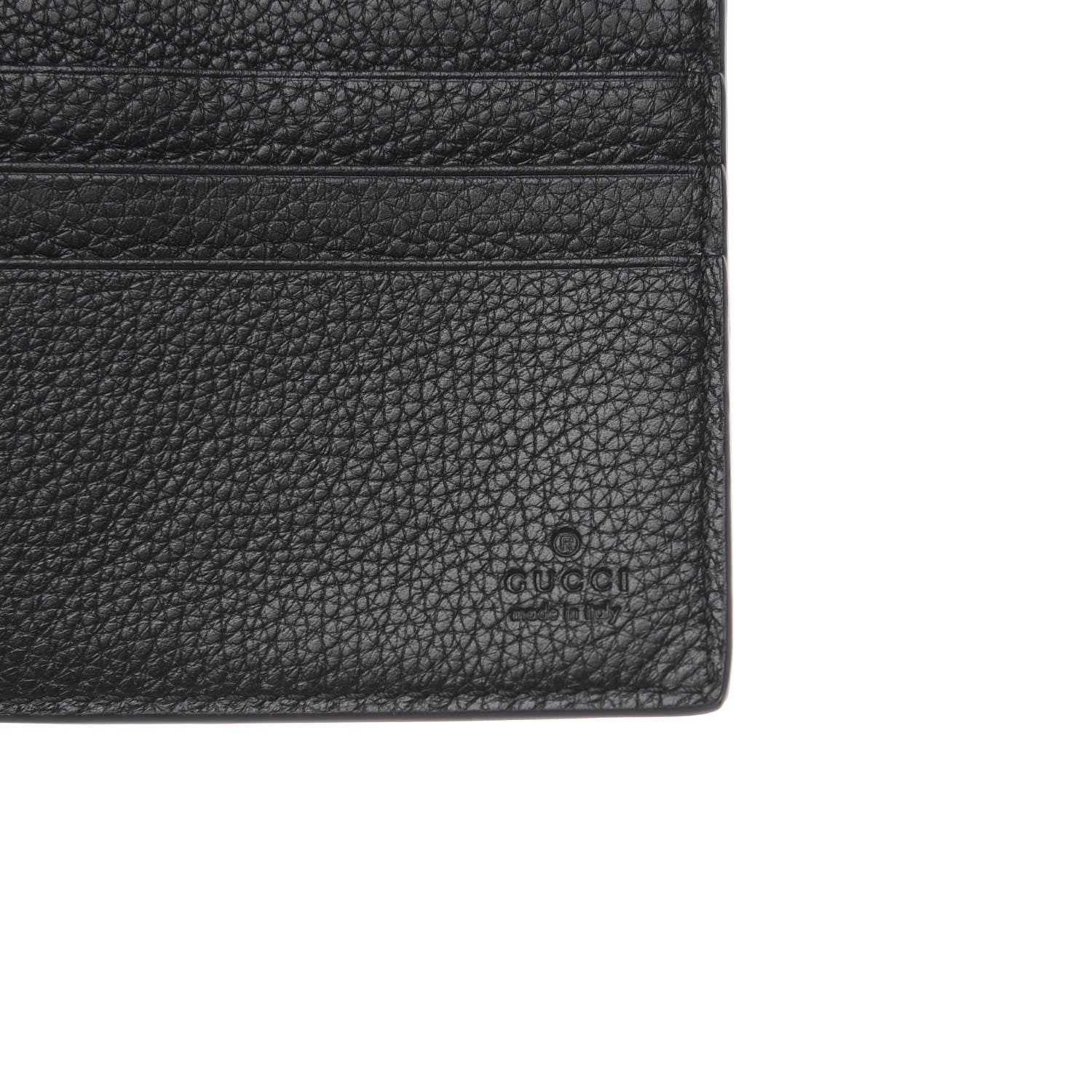 Gucci Cripto Calfskin Logo Bi-Fold Wallet Black Grege 5 of 6