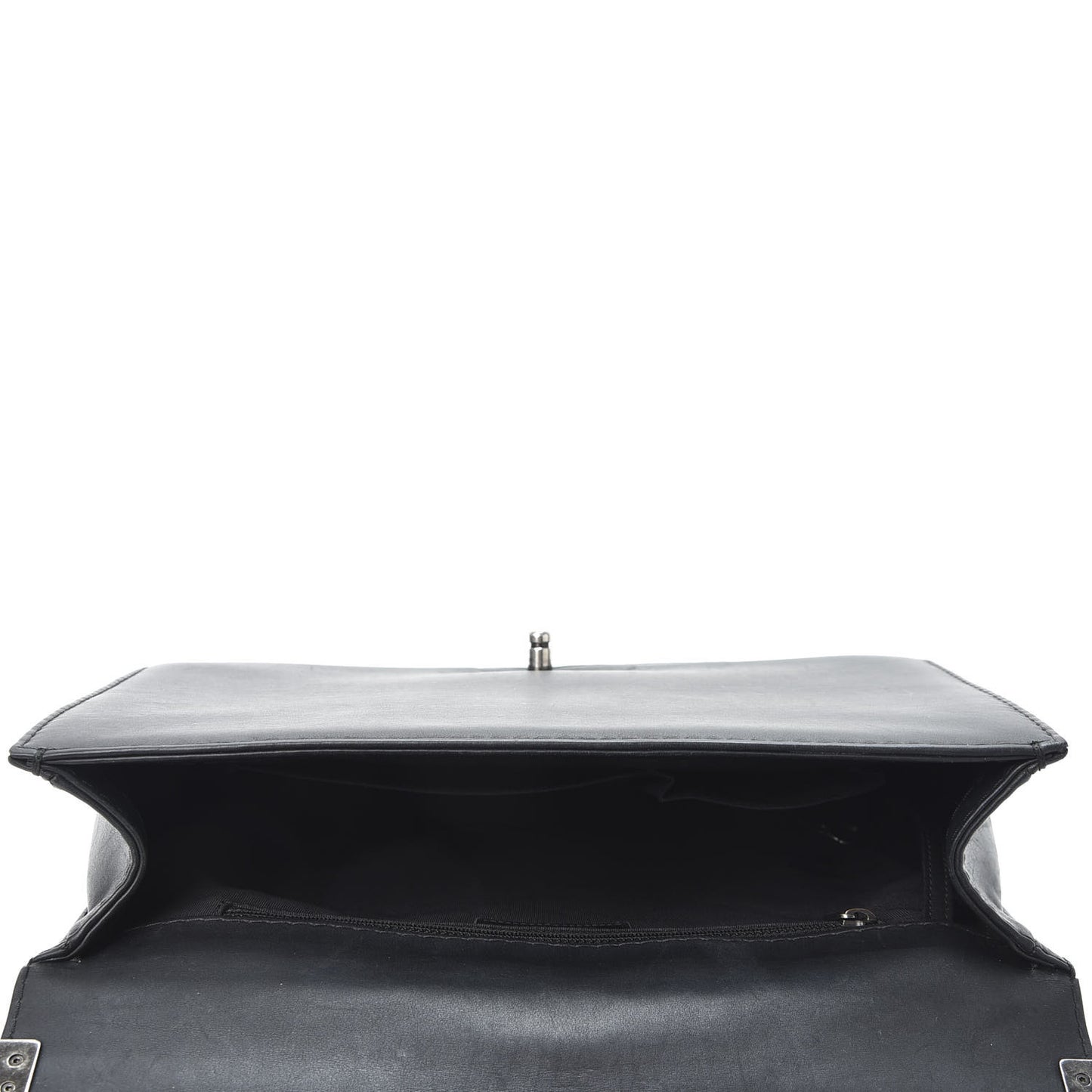 Lambskin Quilted Large Boy Flap Black