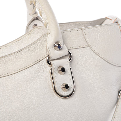 Balenciaga Chevre Silver Metallic Edge Hardware City White 9 of 15