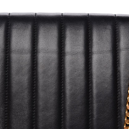 Saint Laurent Lambskin Matelasse Monogram Vicky Chain Wallet Black 9 of 13