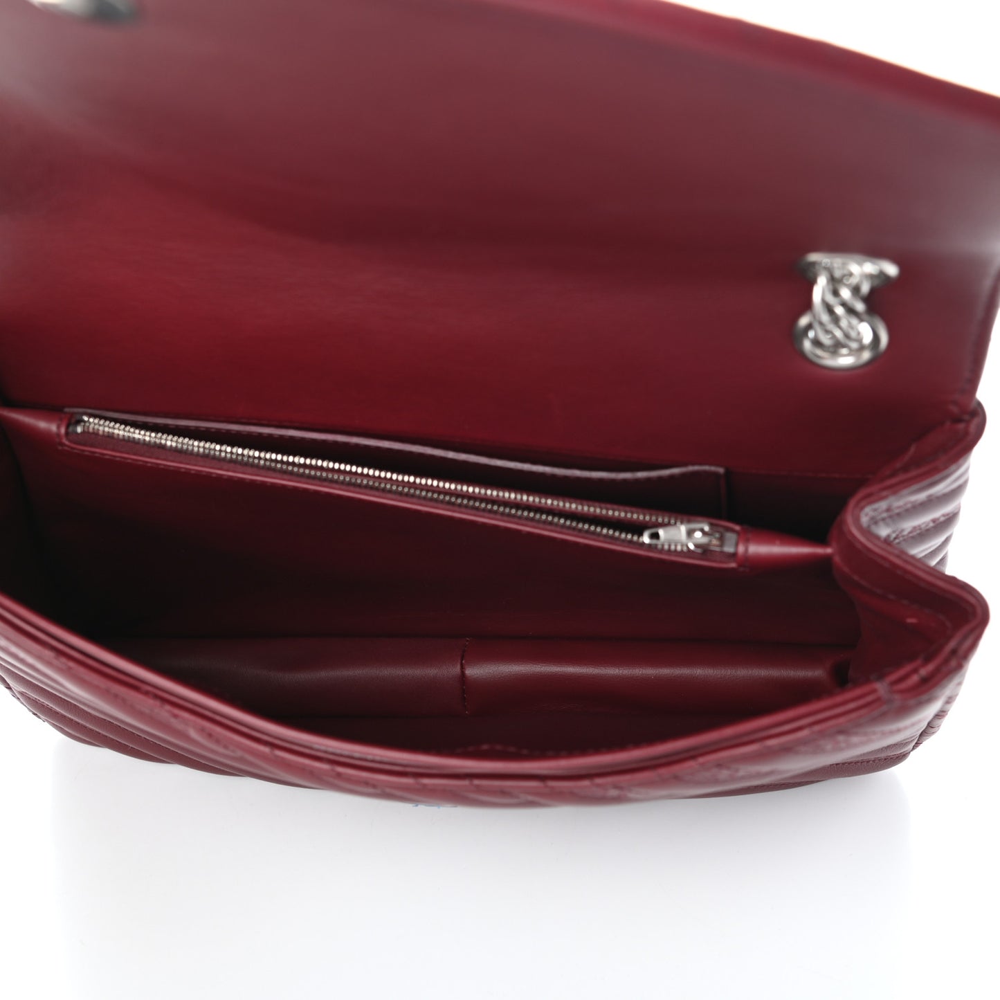 Calfskin Logo Matelasse Large BB Flap Chain Shoulder Bag Burgundy