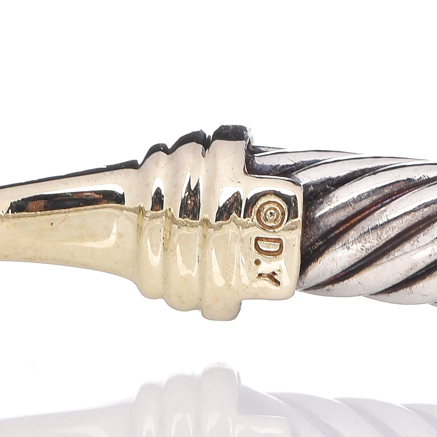 Sterling Silver 14K Yellow Gold 5mm Cable Classic Buckle Bracelet