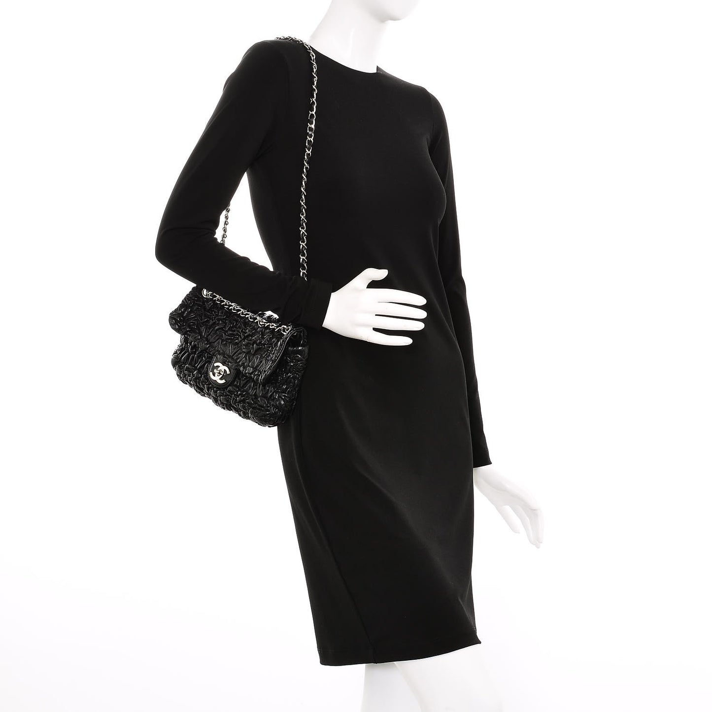 Lambskin Astrakan Small Flap Black