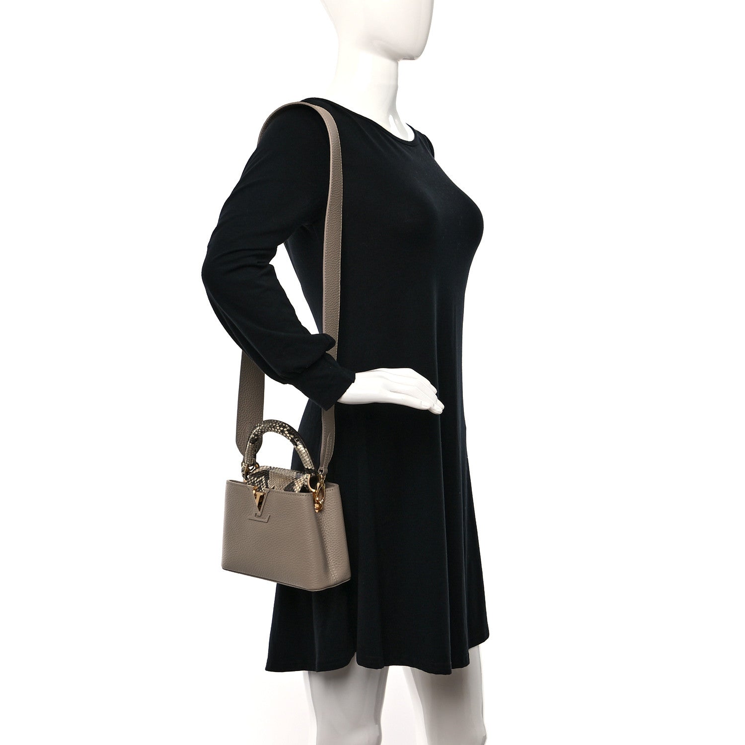 Louis Vuitton Taurillon Snakeskin Mini Capucines Galet 2 of 8
