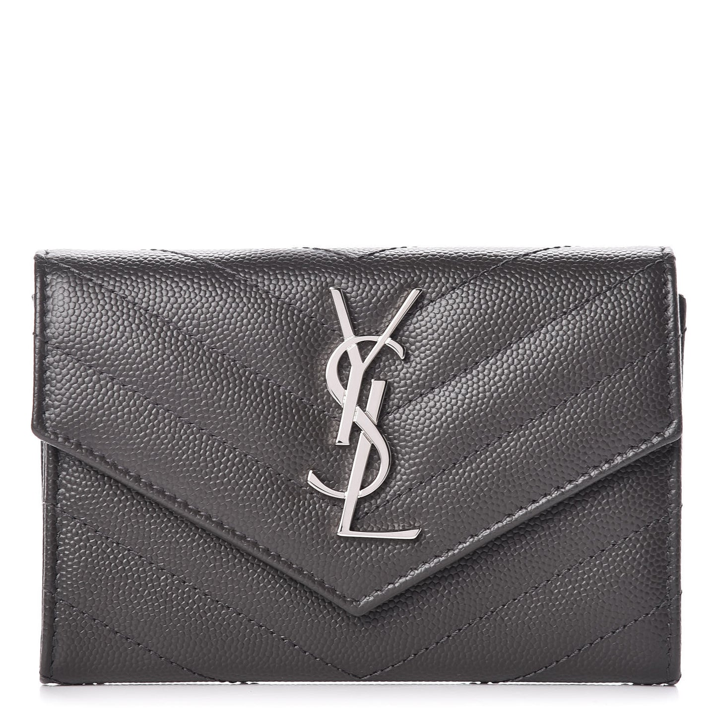 Grain De Poudre Matelasse Chevron Small Monogram Envelope Wallet Earth