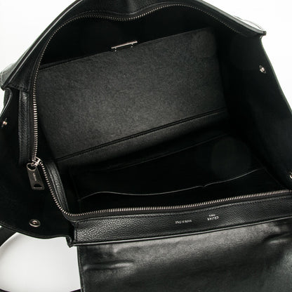 Celine Drummed Calfskin Suede Medium Trapeze Black 5 of 7