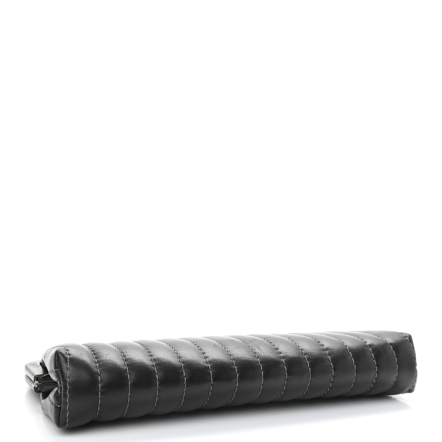 Chanel Lambskin Vertical Quilted Mademoiselle Clutch Black 4 of 8