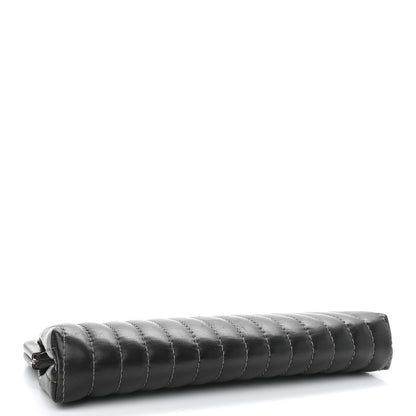 Chanel Lambskin Vertical Quilted Mademoiselle Clutch Black 4 of 8