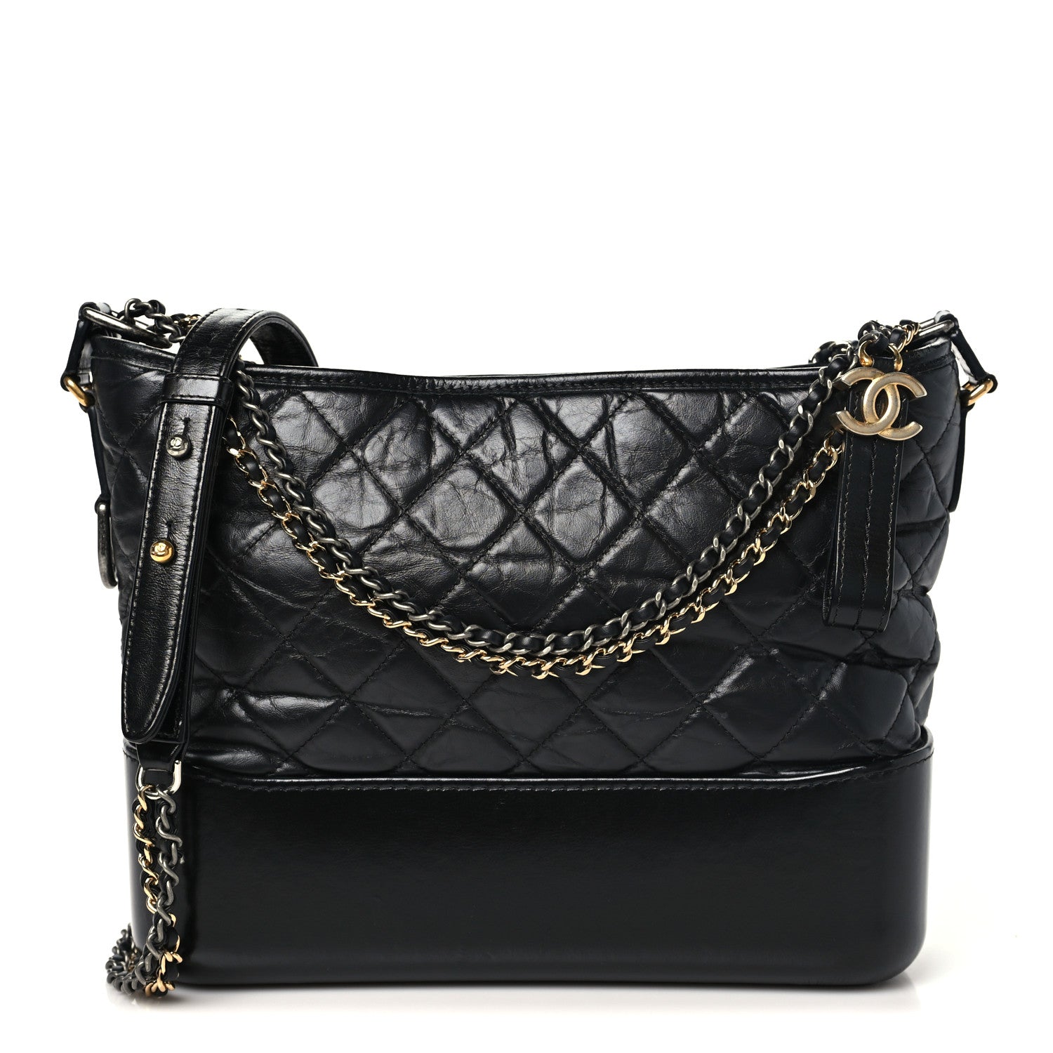 Chanel Aged Calfskin Quilted Medium Gabrielle Hobo Black 1 of 10