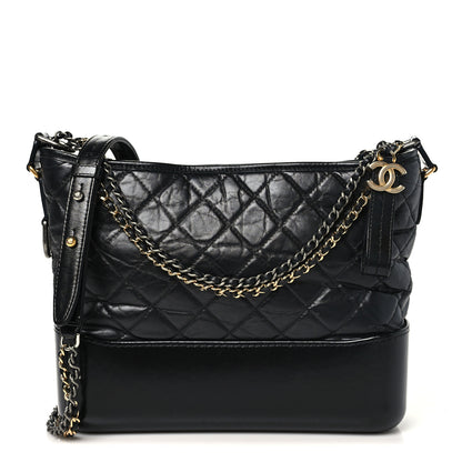Chanel Aged Calfskin Quilted Medium Gabrielle Hobo Black 1 of 10