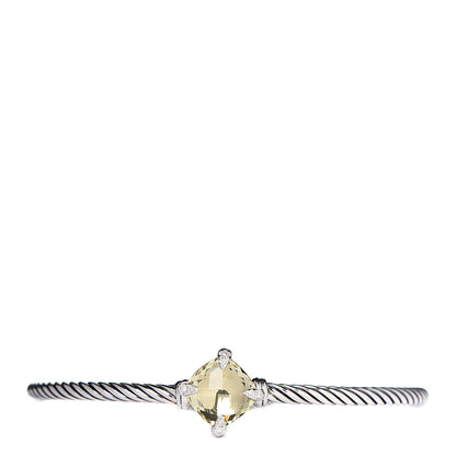 David Yurman Sterling Silver Lemon Citrine Diamond 9mm Chatelaine Bracelet 1 of 5