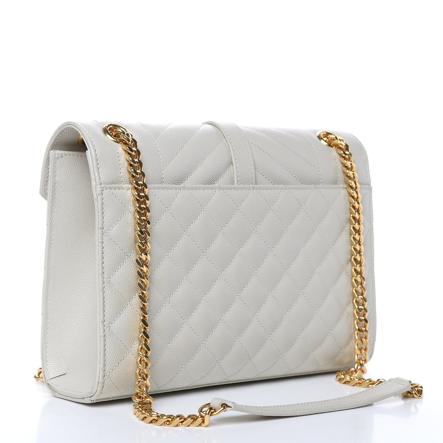 Grain De Poudre Textured Mixed Matelasse Medium Triquilt Monogram Satchel Porcellana