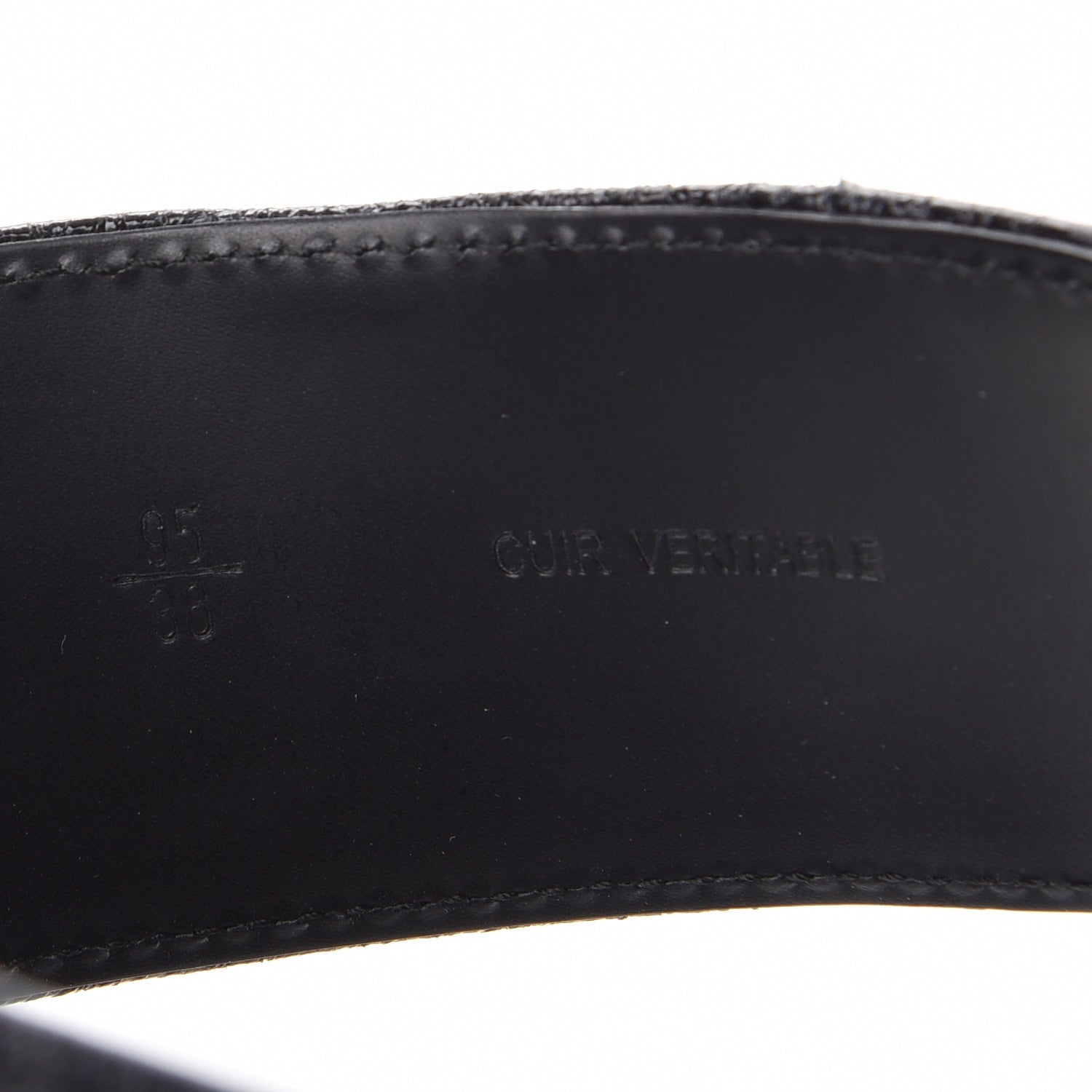 Chanel Metallic Crackled Calfskin CC Belt 95 38 Black 7 of 9