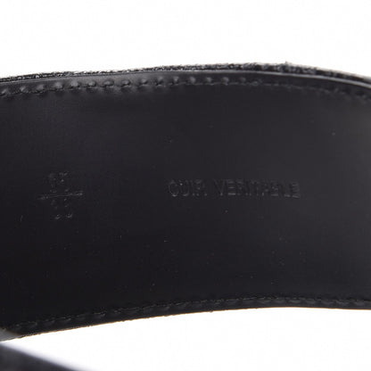 Chanel Metallic Crackled Calfskin CC Belt 95 38 Black 7 of 9