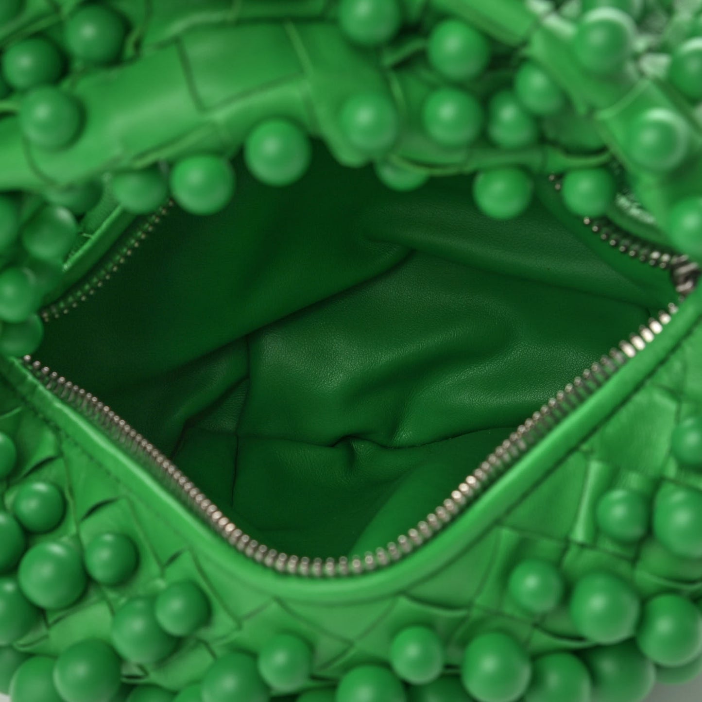 Nappa Studded Intrecciato Mini Jodie Parakeet