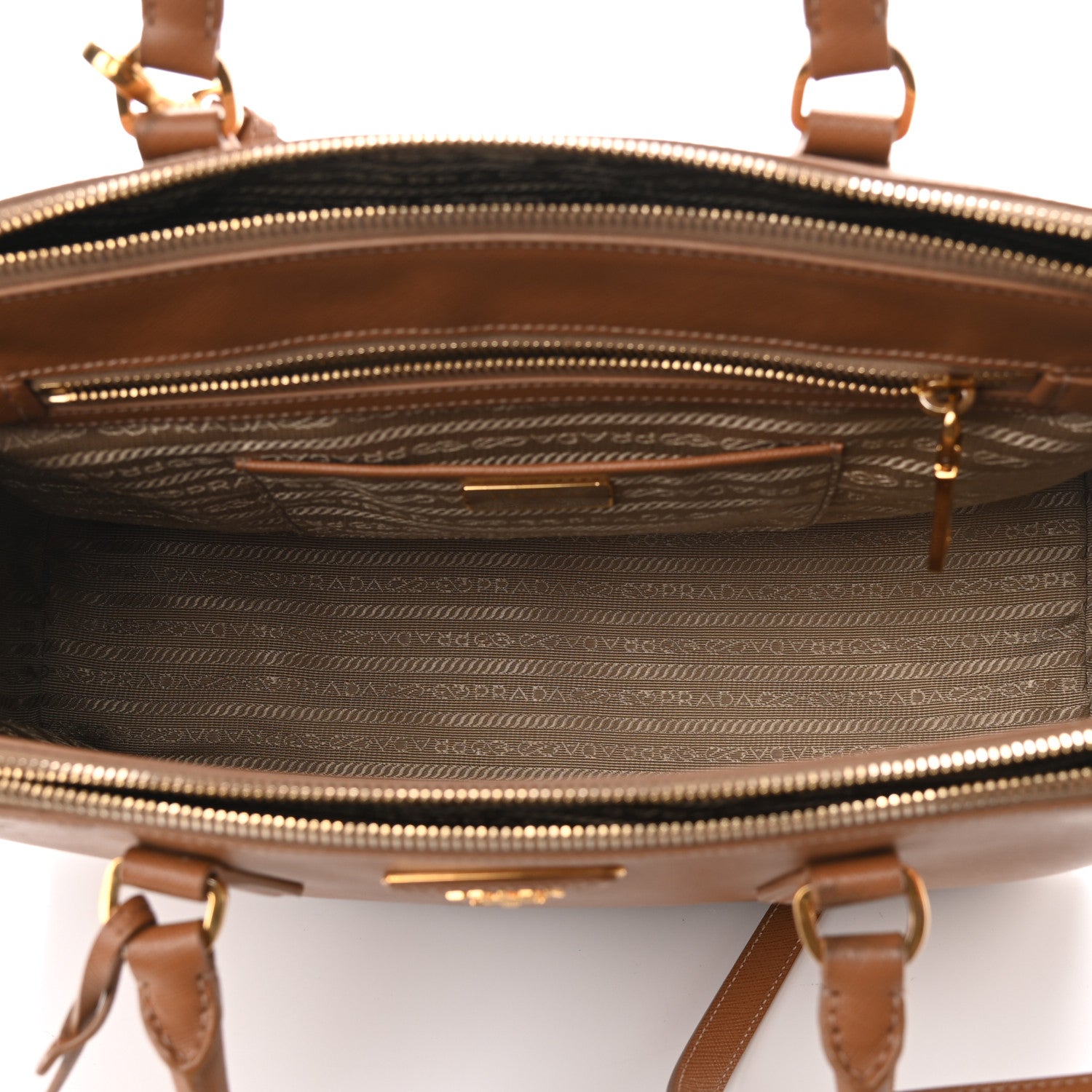 Prada Saffiano Medium Galleria Double Zip Tote Caramel 6 of 10