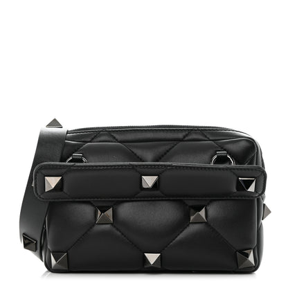 Valentino Garavani Nappa Monochrome Roman Stud Crossbody Bag Black 1 of 11