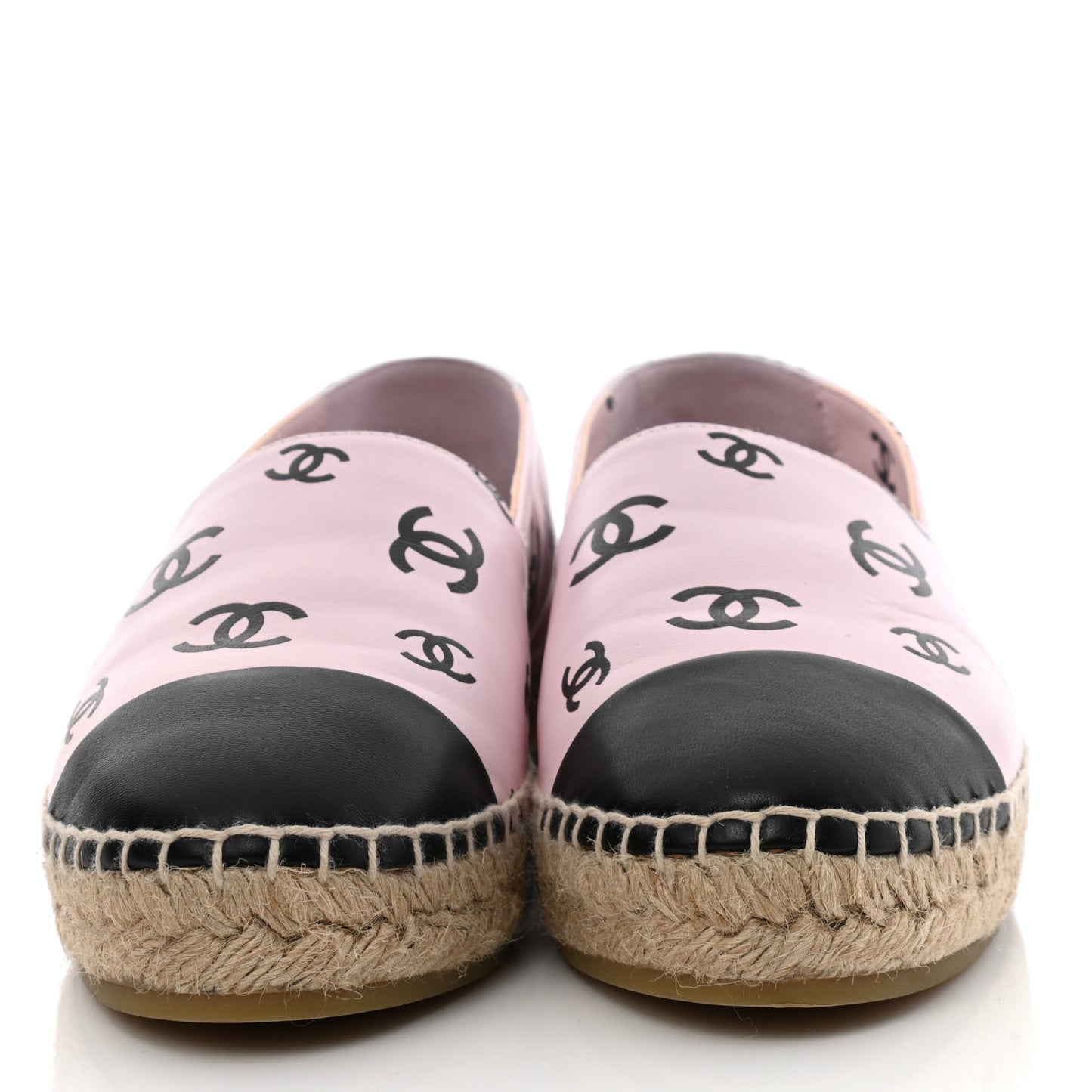 Lambskin Printed CC Espadrilles 37 Light Pink Black