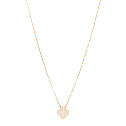 Van Cleef & Arpels 18K Yellow Gold Mother of Pearl Vintage Alhambra Pendant Necklace 1 of 6