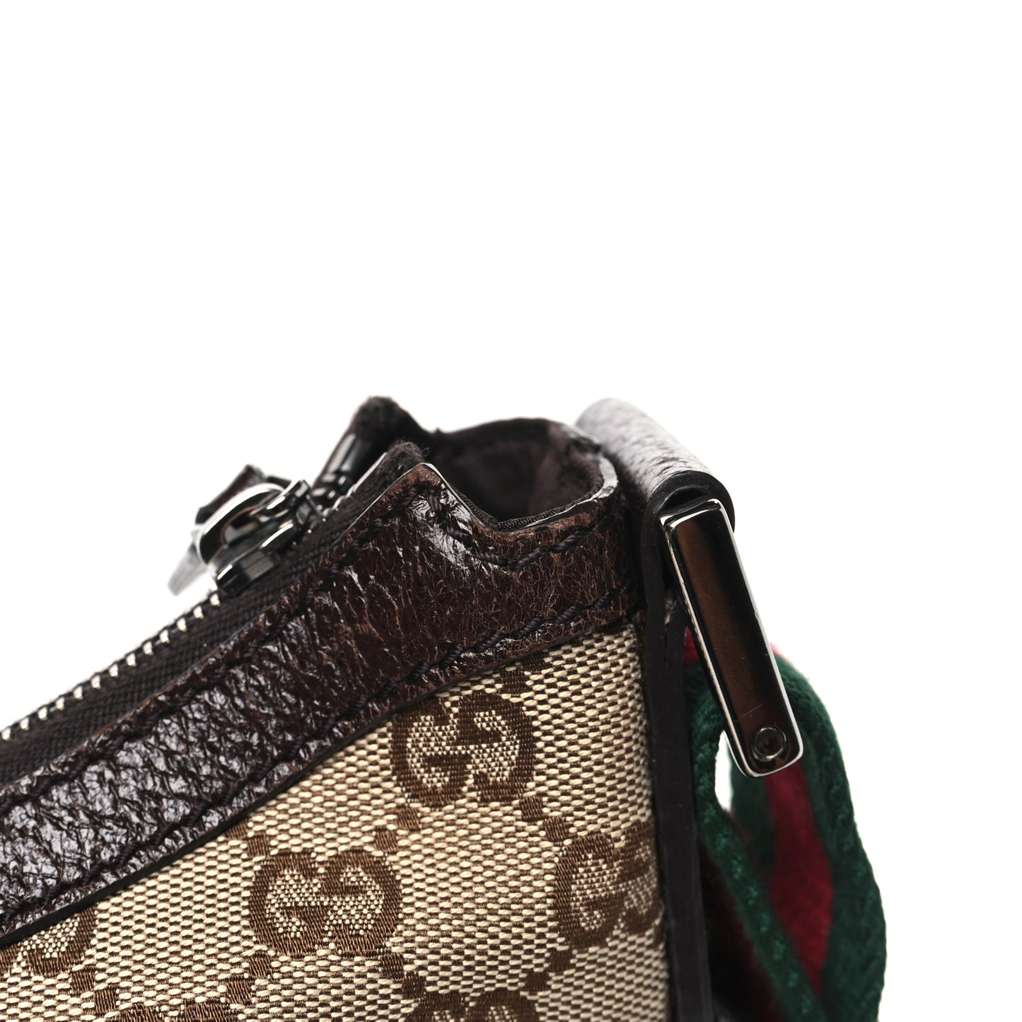 Monogram Web Medium Half Moon Hobo Dark Brown