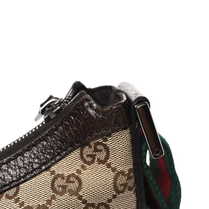 Gucci Monogram Web Medium Half Moon Hobo Dark Brown 11 of 12