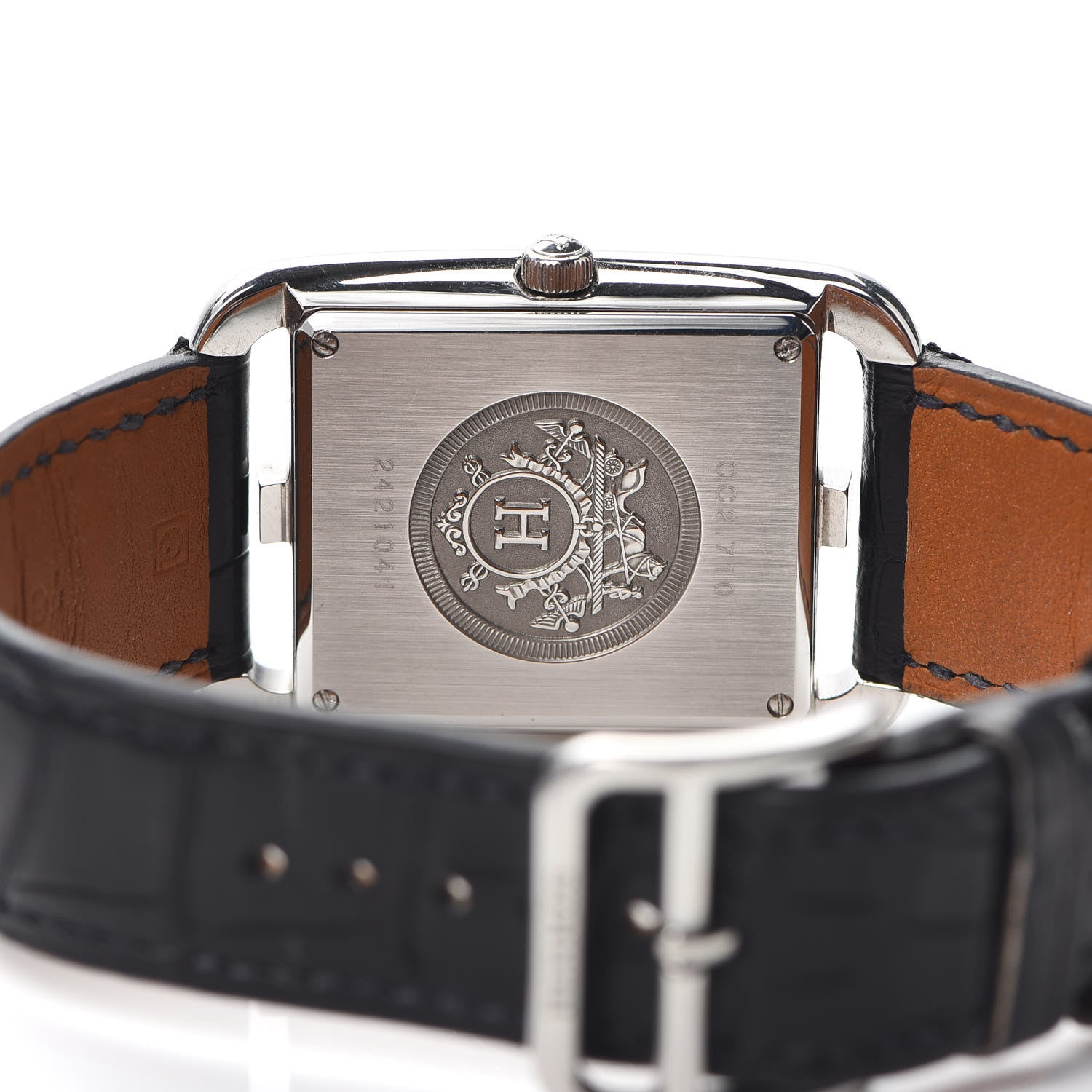 Hermes Stainless Steel Alligator 29mm Cape Cod Quartz Watch Noir 4 of 5