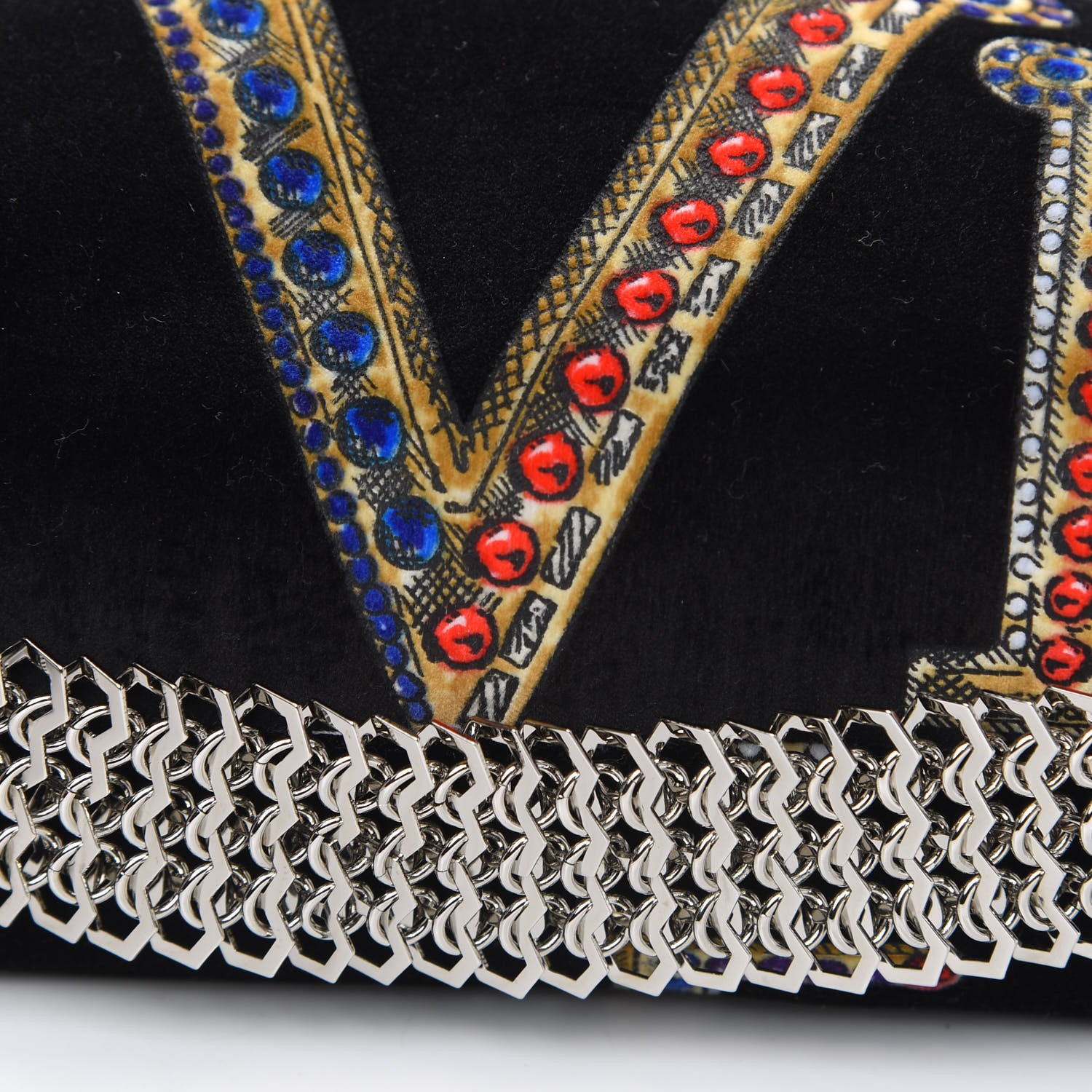 Versace Velvet Crystal Clutch Black 9 of 10