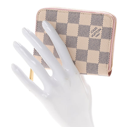 Louis Vuitton Damier Azur Zippy Coin Purse Rose Ballerine 2 of 8