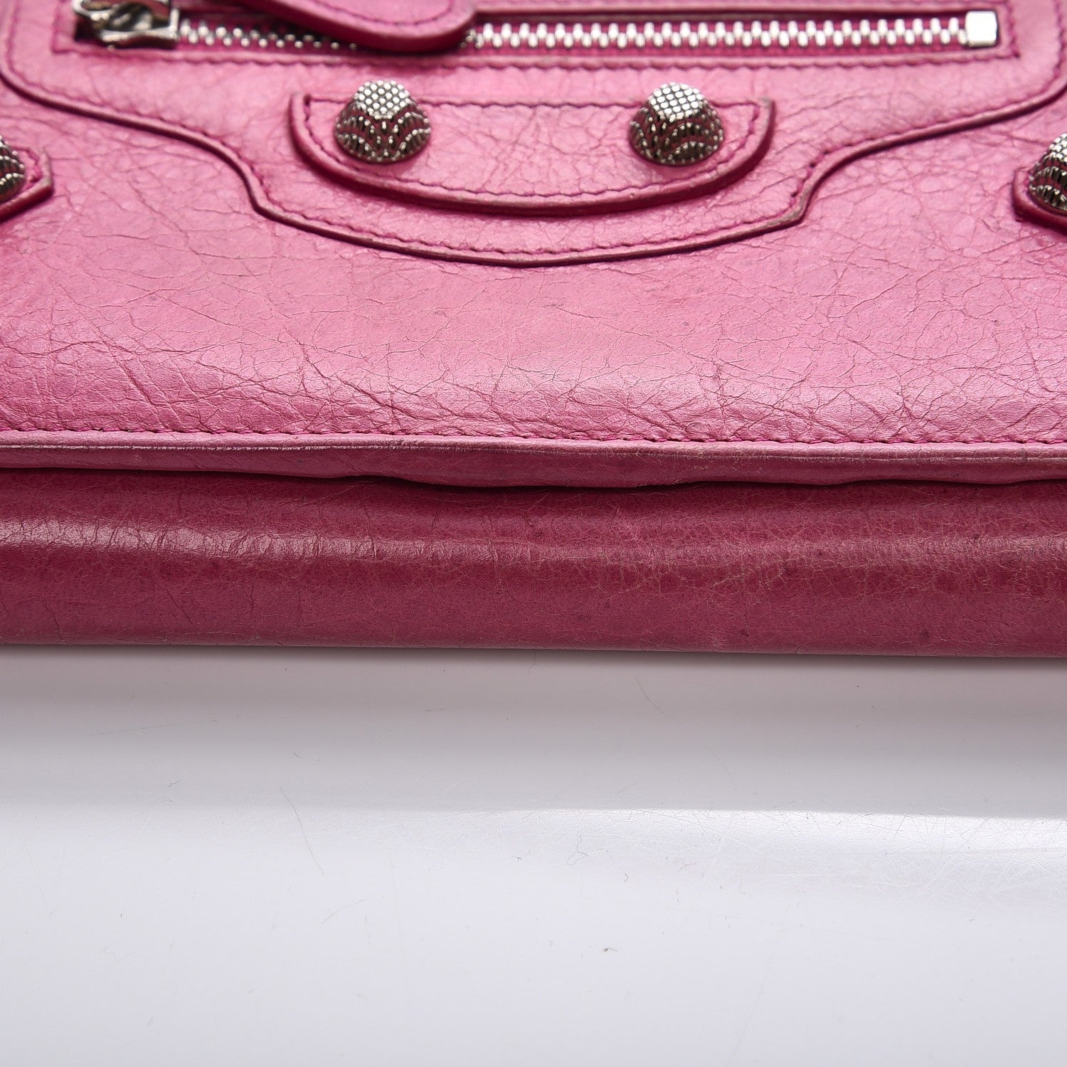 Balenciaga Agneau Giant 12 Silver Hardware Money Wallet Cyclamen 7 of 12