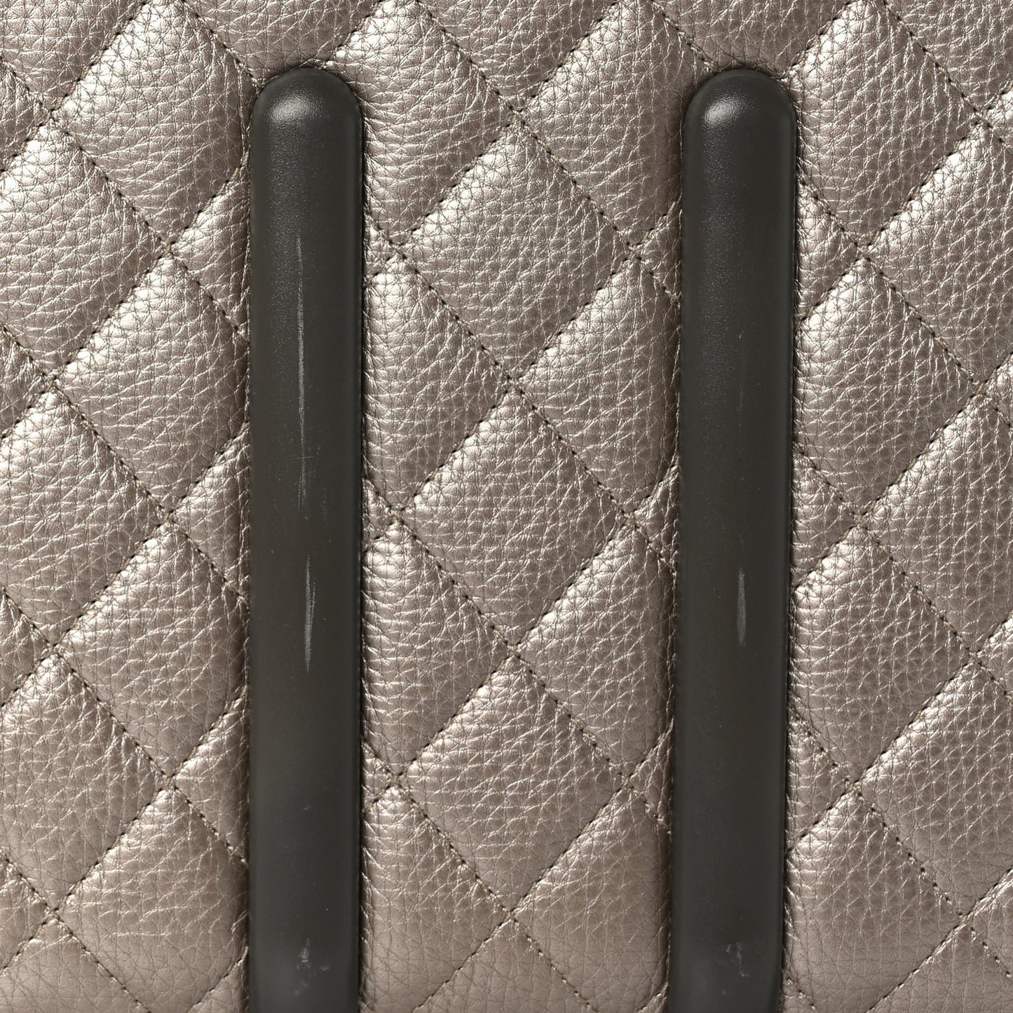 Metallic Calfskin Quilted Coco Case Trolley Gold