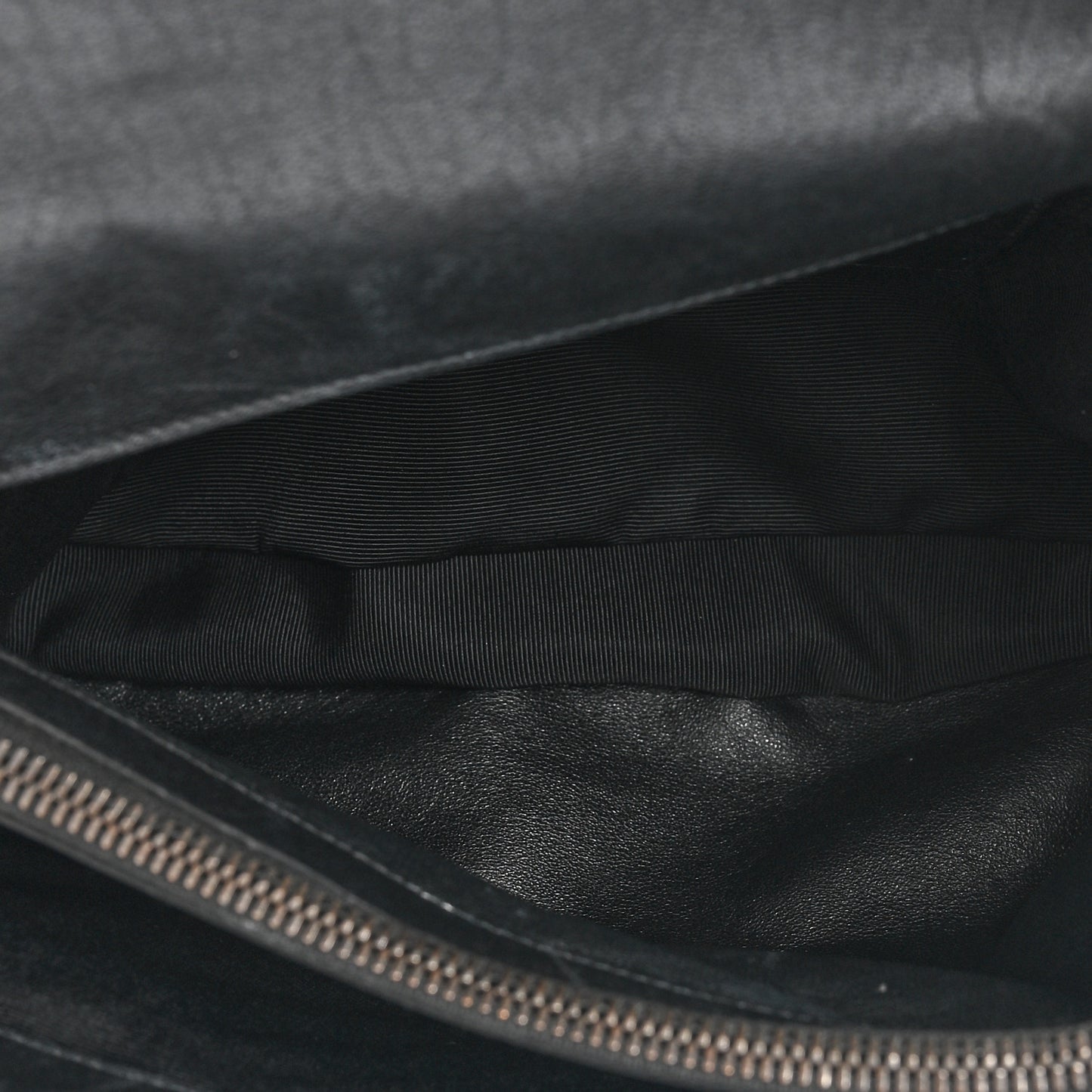 Sheepskin Matelasse Chevron Monogram Large College Satchel Black