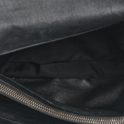 Saint Laurent Sheepskin Matelasse Chevron Monogram Large College Satchel Black 7 of 17