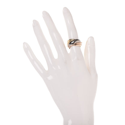 Cartier 18K Pink Yellow White Gold Diamond Trinity 6 Band Ring 47 4 2 of 5