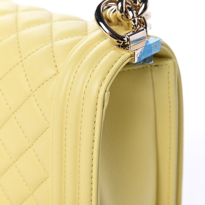 Chanel Lambskin Quilted Medium Boy Flap Yellow 14 of 14