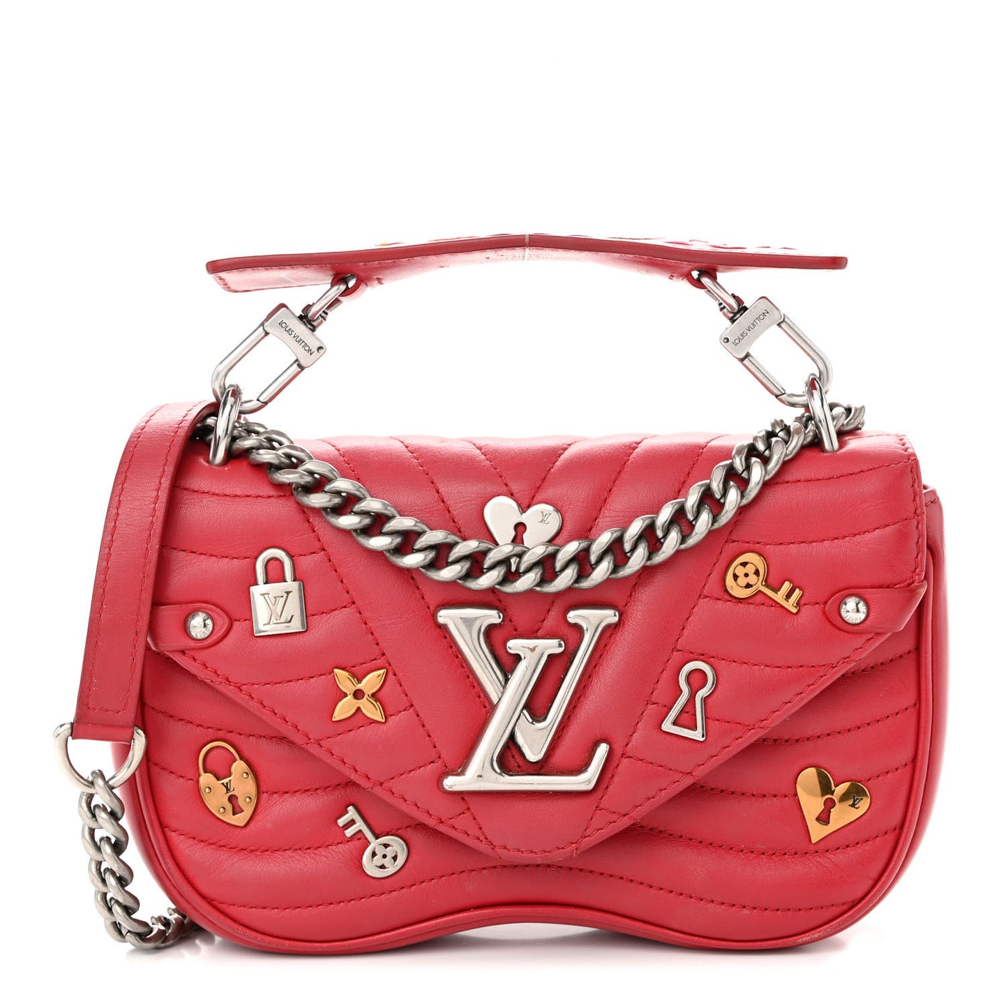Calfskin Love Lock New Wave Chain PM Scarlet