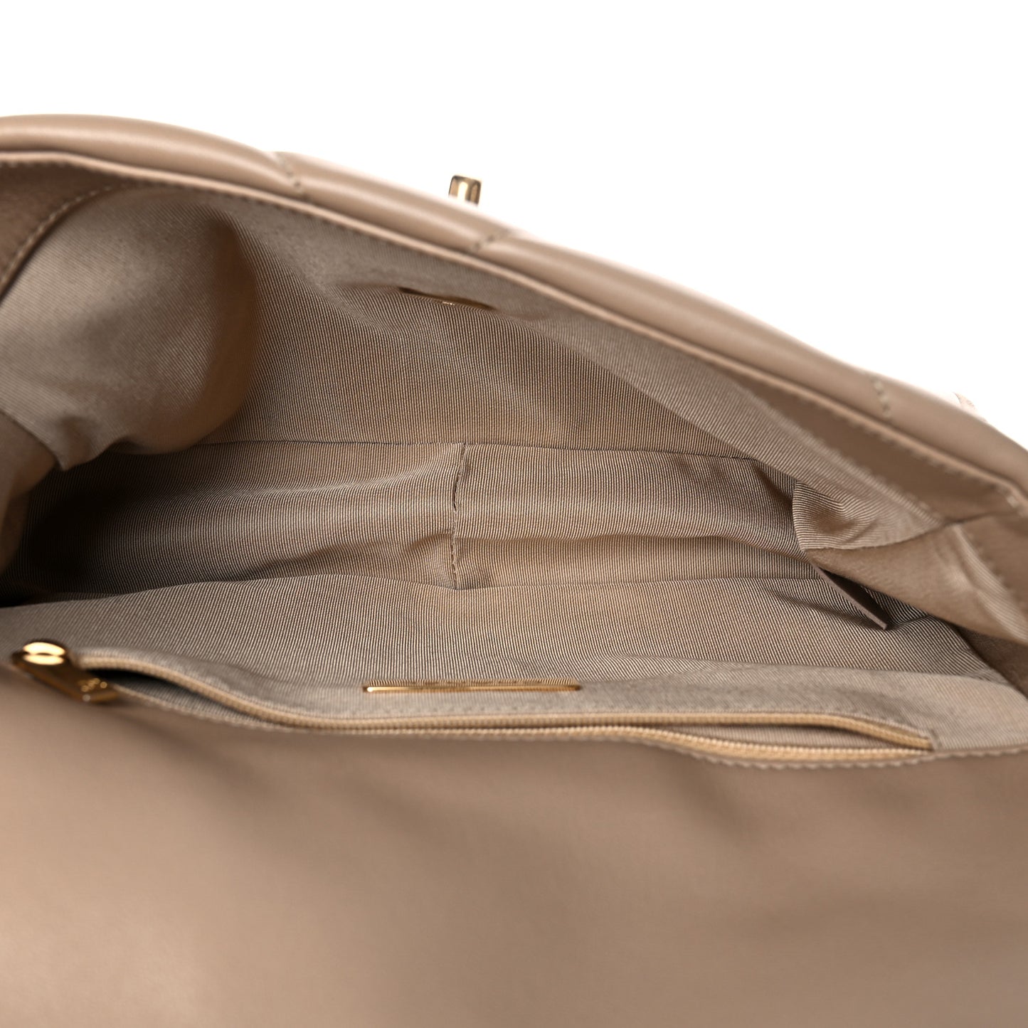 Lambskin Quilted Medium Chanel 19 Flap Dark Beige
