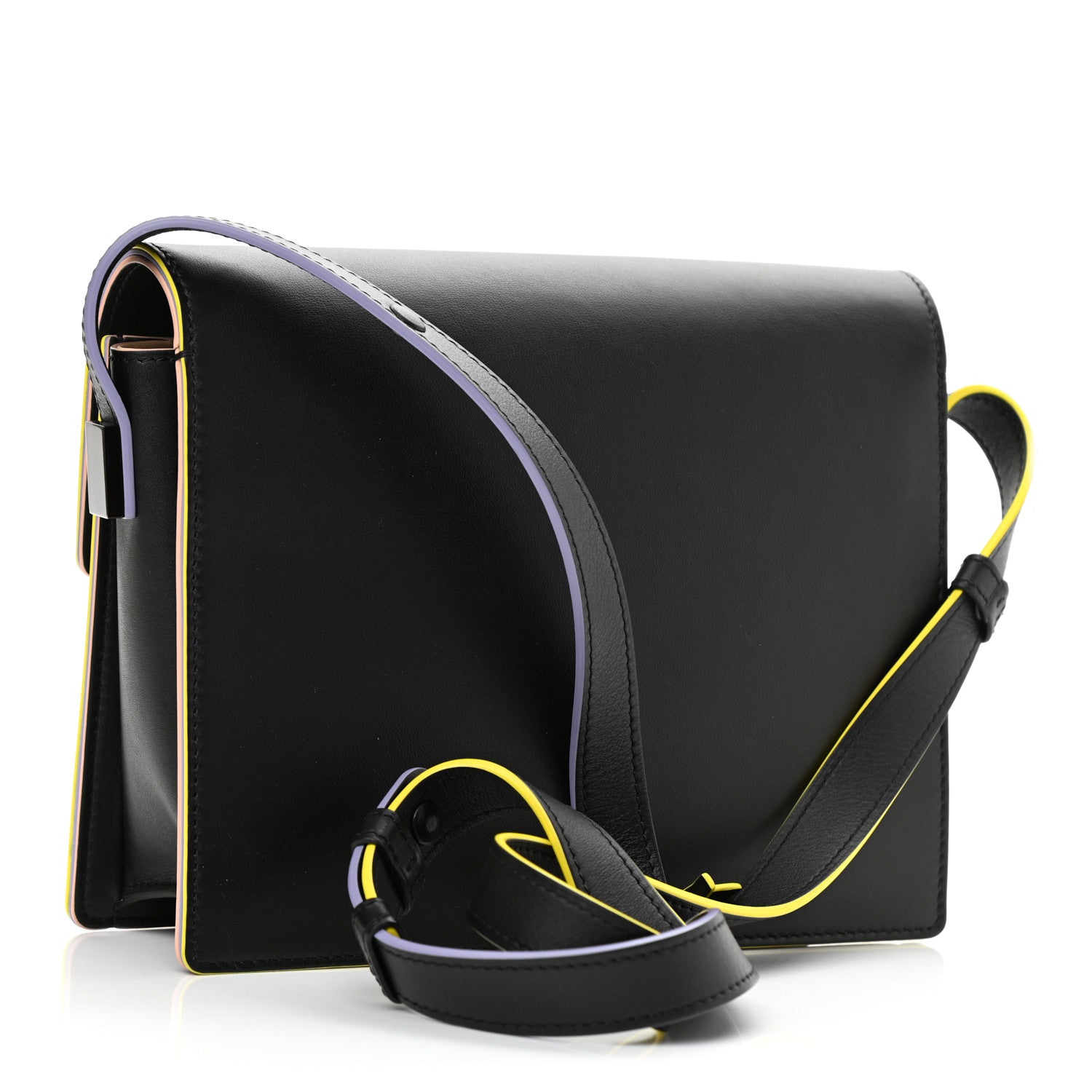 Delvaux Supple Calfskin Madame Ruban Shoulder Bag Black Rainbow 3 of 10