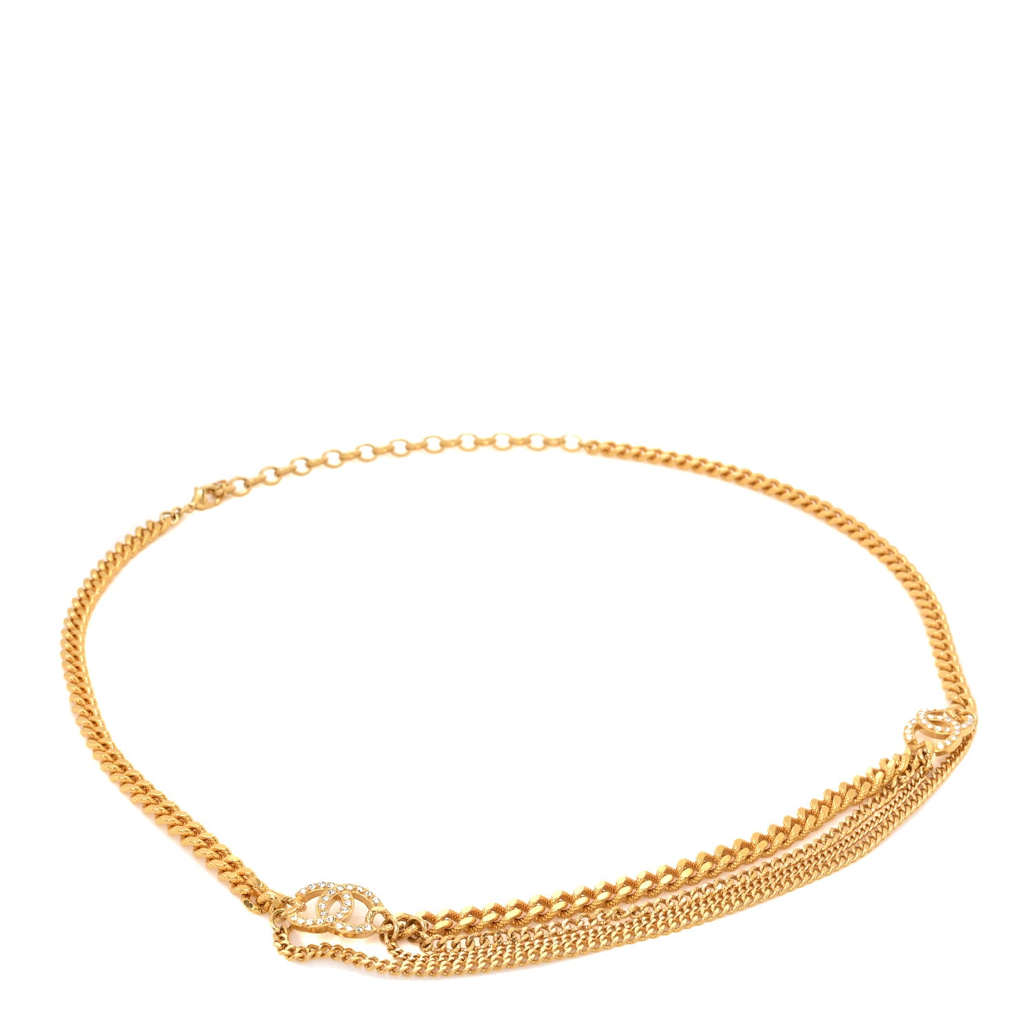 Chanel Crystal CC Multi Strand Chain Belt Gold 1 of 4