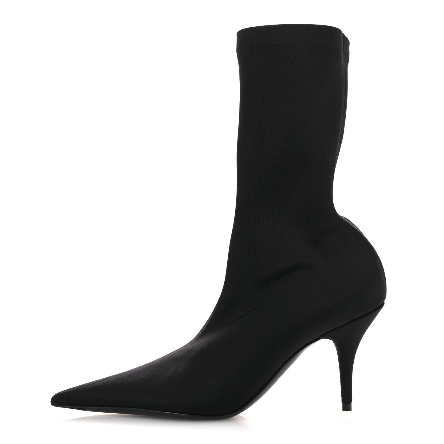 Jersey Crepe Extreme Pointed Toe Knife Booties 36 Black