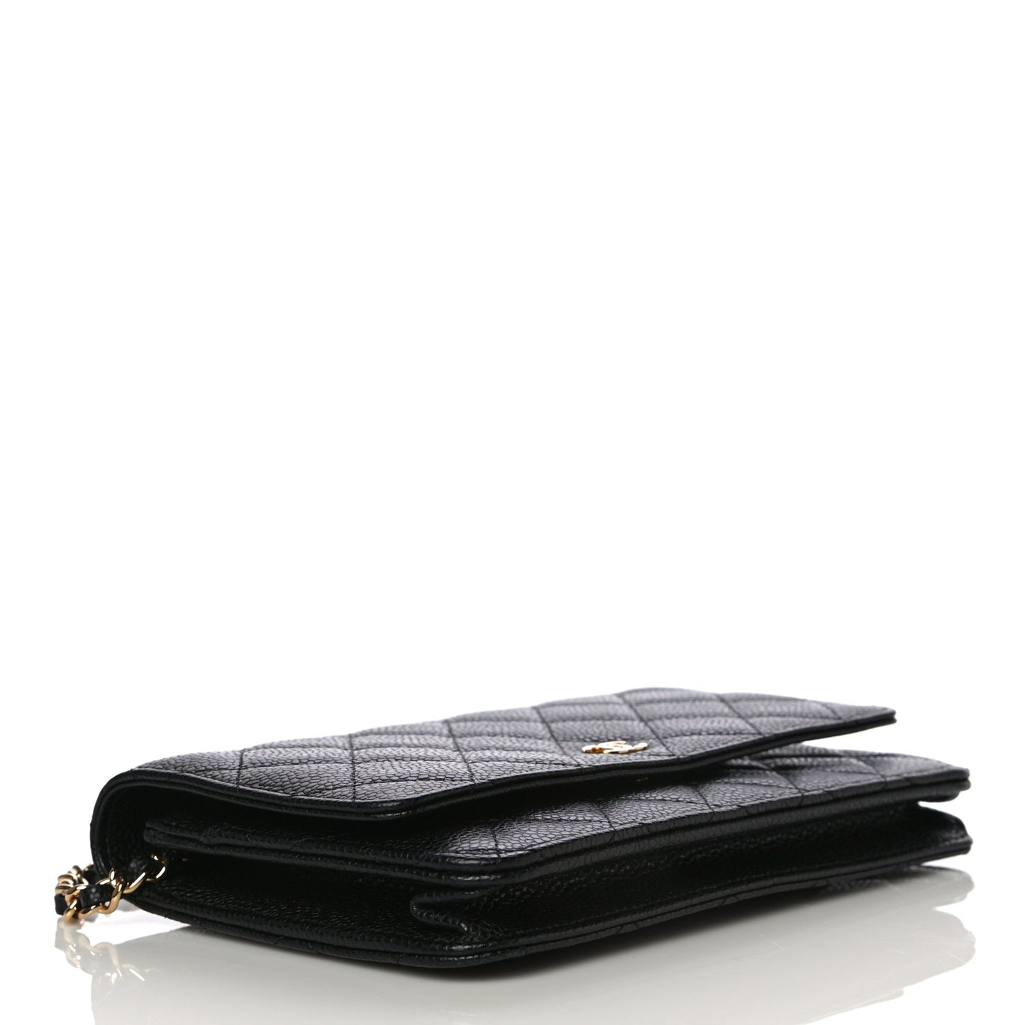 Caviar Quilted Wallet On Chain WOC Black