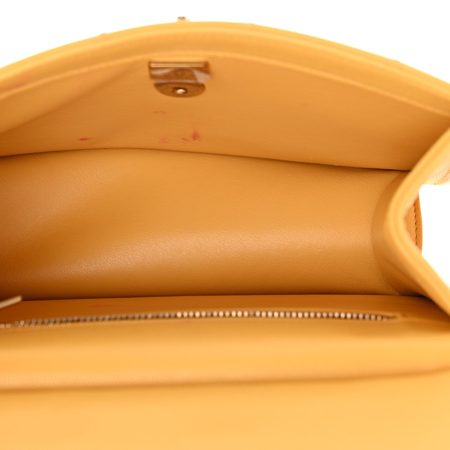 Chanel Caviar Quilted Chain Frame Flap Yellow 5 of 12