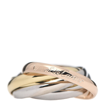 Cartier 18K Pink Yellow White Gold Five Band Les Must De Trinity Ring 48 4.5 1 of 5